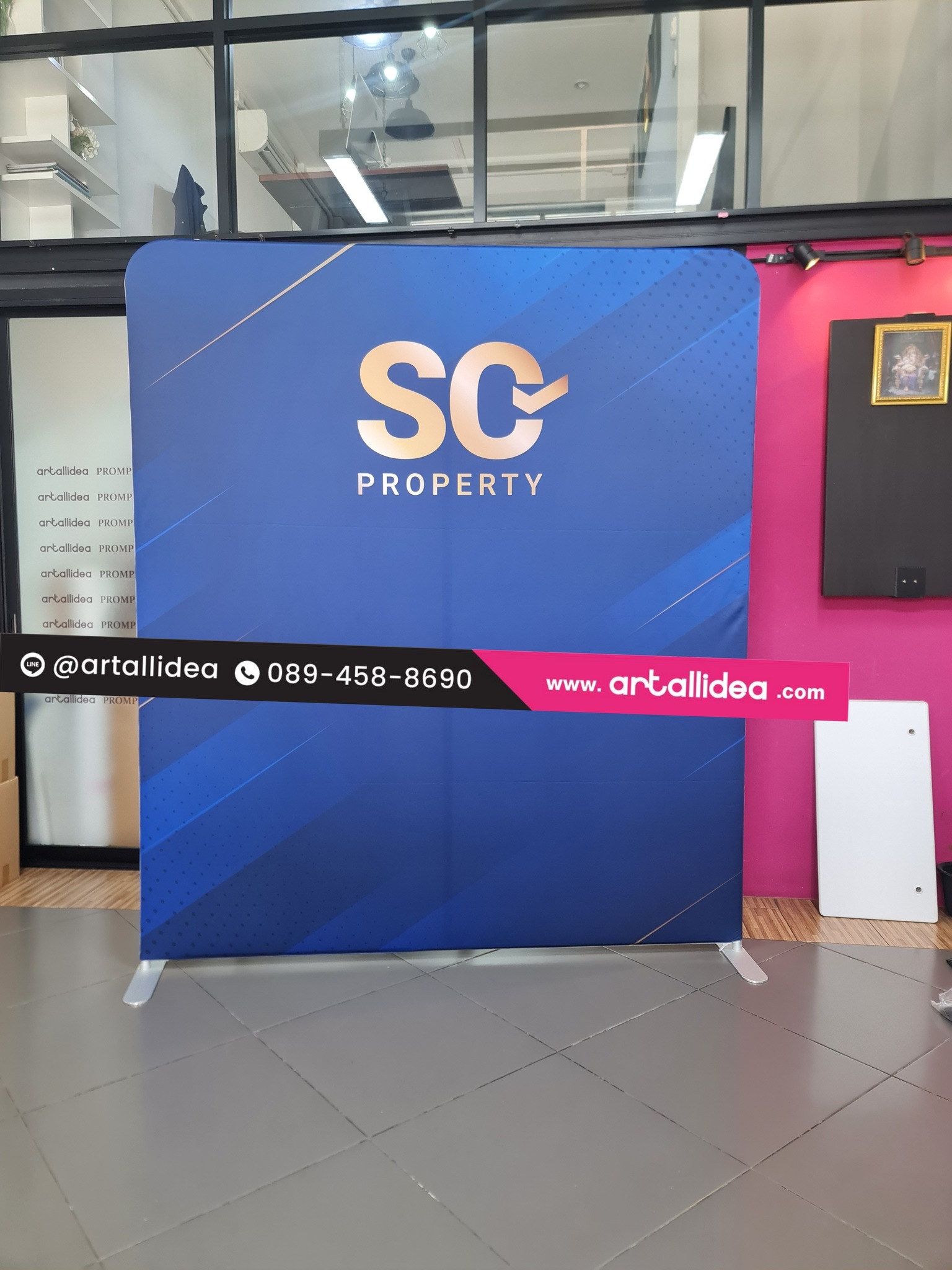 Fabric Backdrop บูธผ้าสำเร็จรูป ขนาด 2 เมตร สำหรับงานแสดงสินค้า